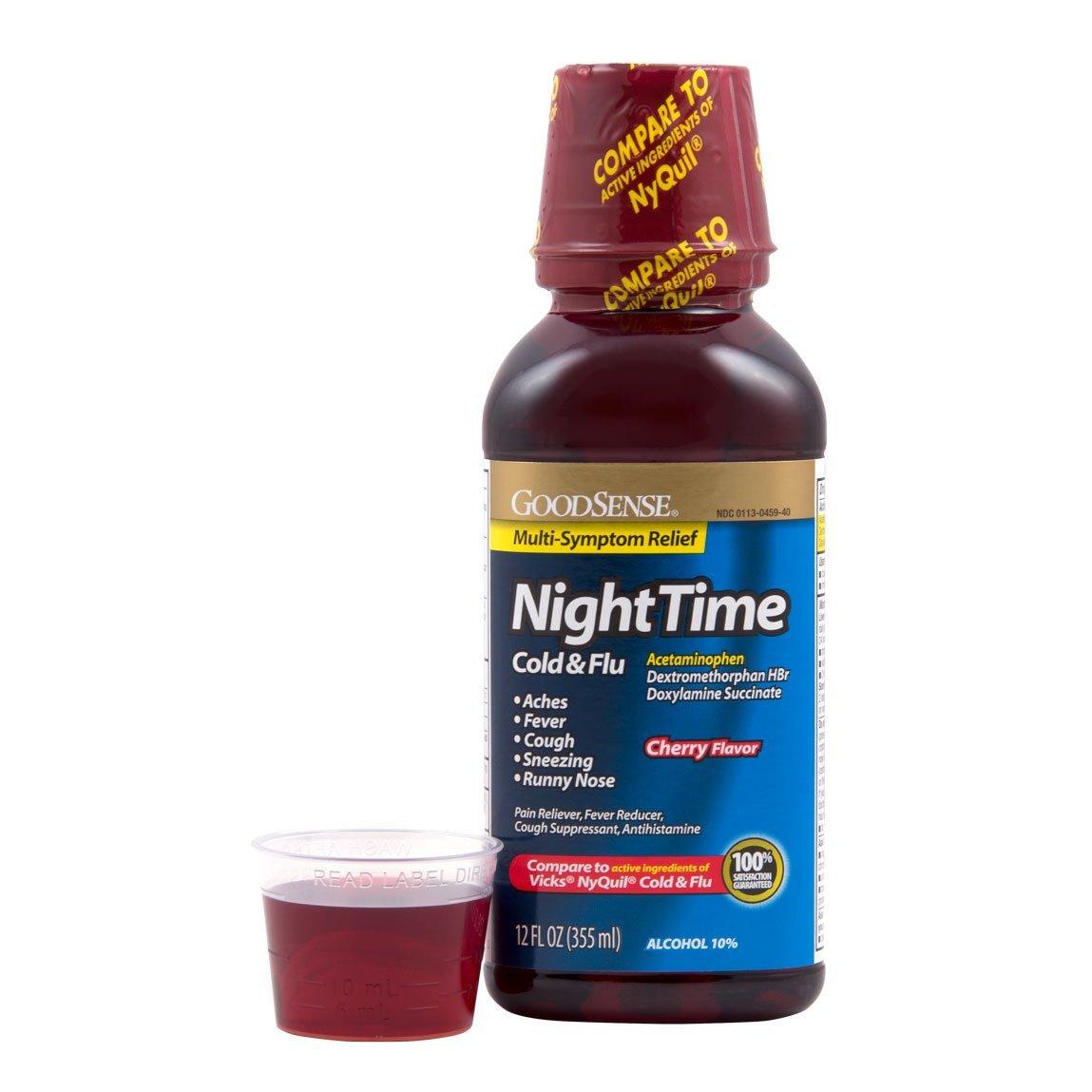 Amazon.com: GoodSense Nighttime Cold and Flu Relief Liquid ...