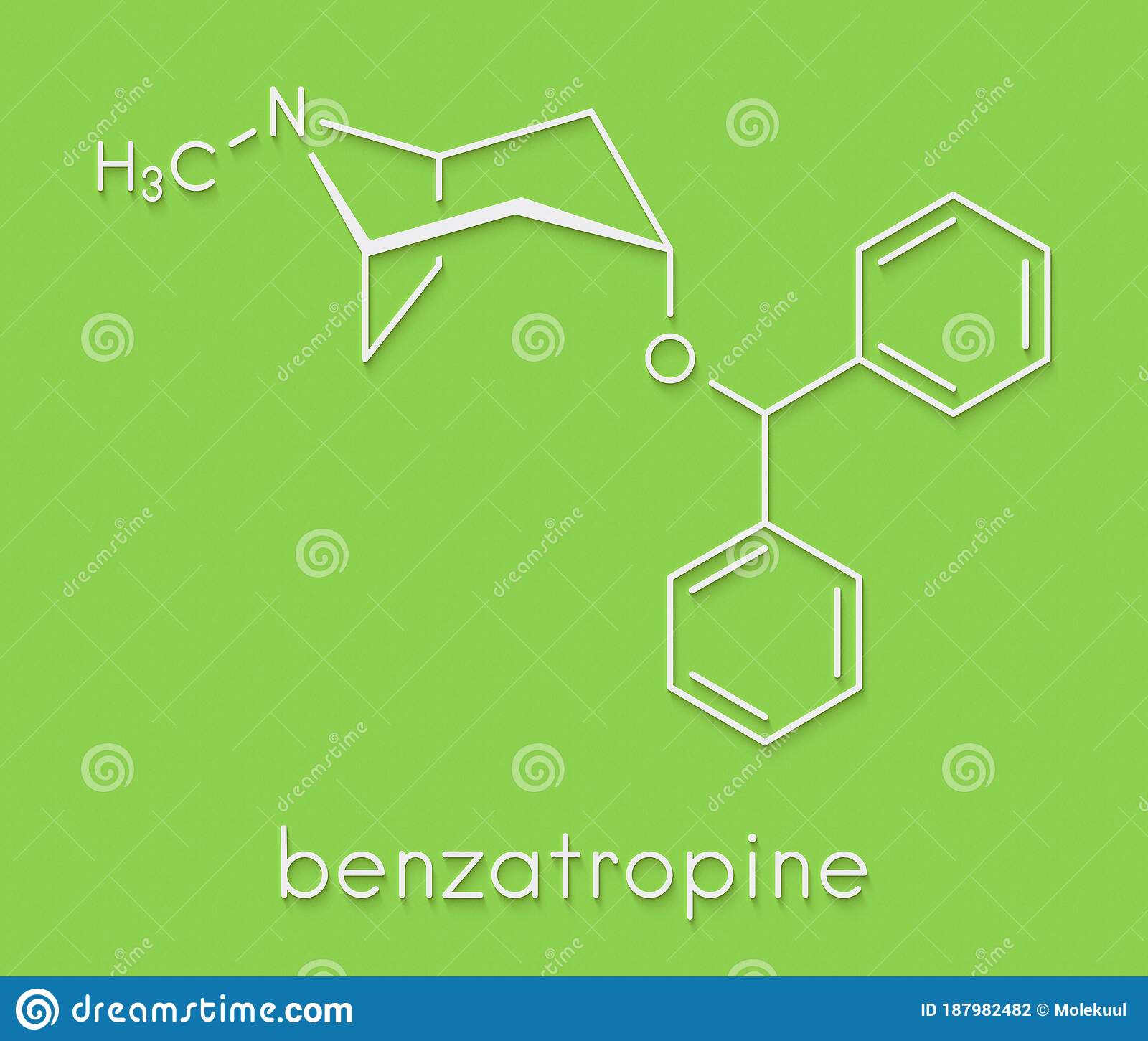 Benzatropine (benztropine) Anticholinergic Drug Molecule. Used In ...