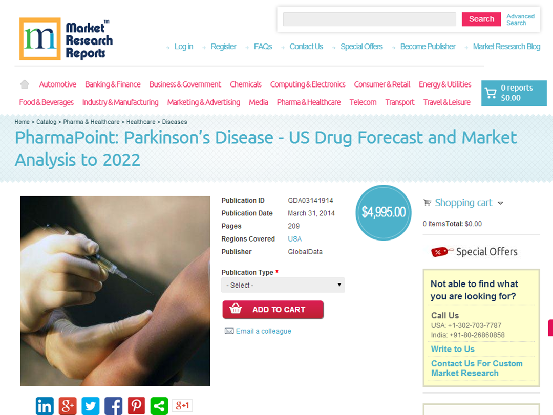 MarketResearchReports.Com: Parkinsons Disease