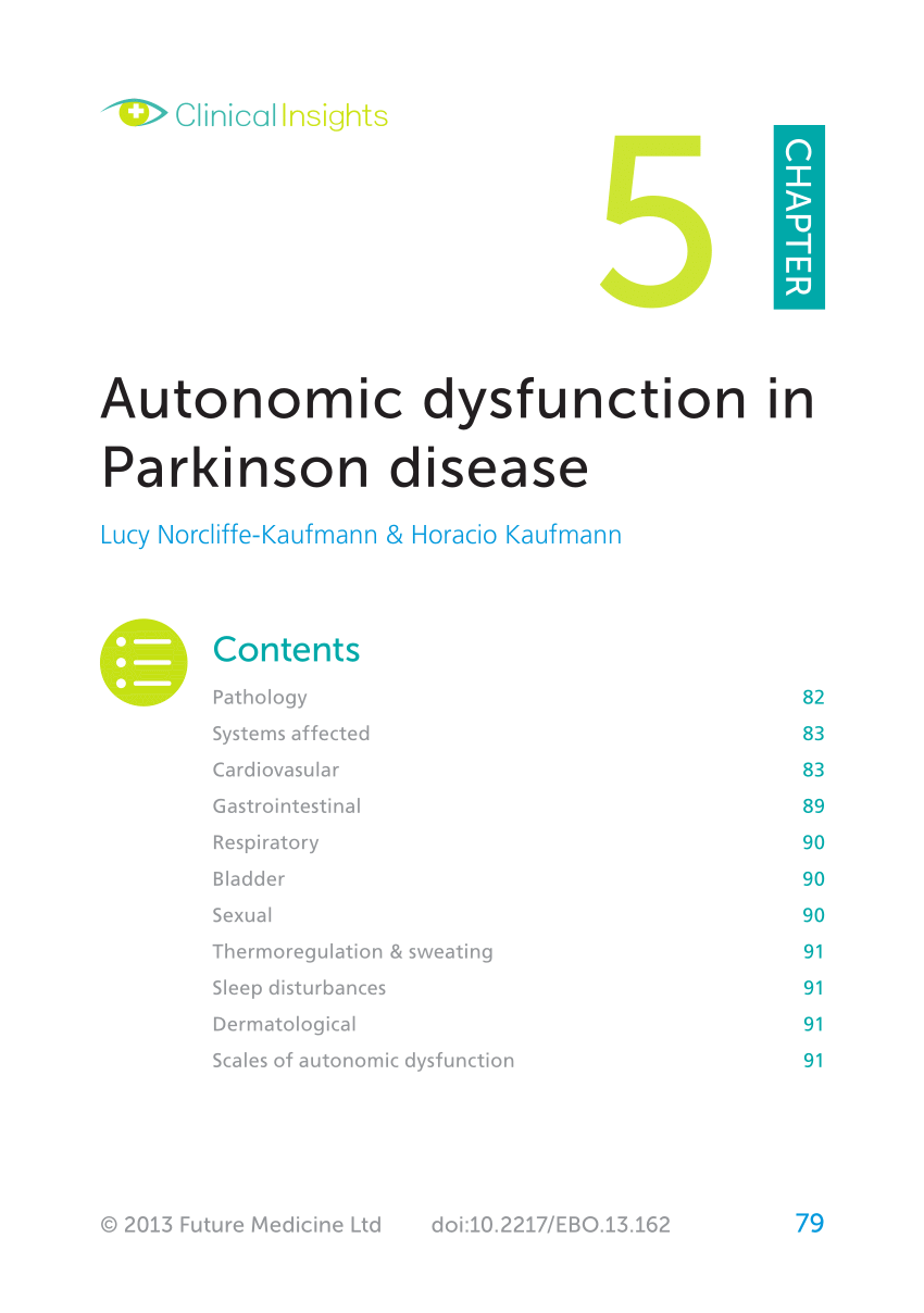 (PDF) Autonomic dysfunction in Parkinson disease