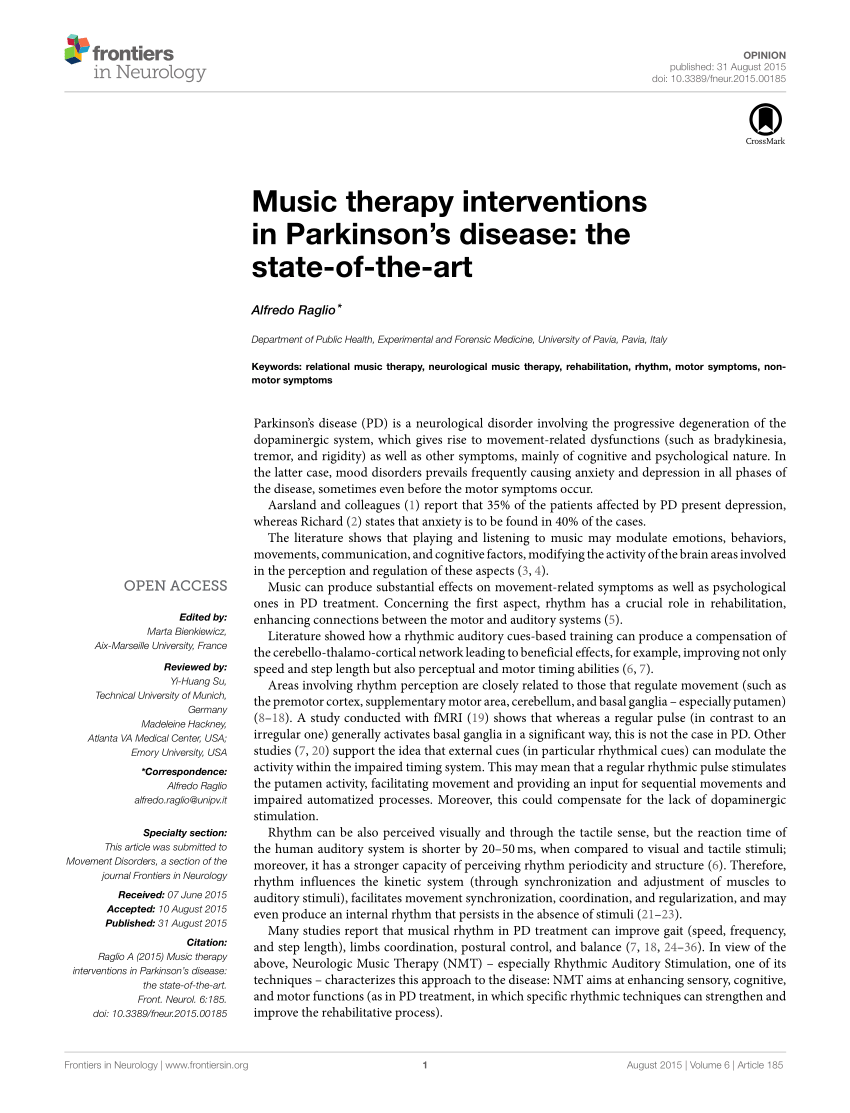 (PDF) Music Therapy Interventions in Parkinson